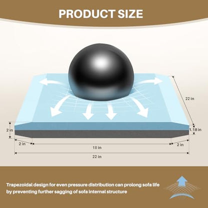 Couch Cushion Support for Sagging Cushions, 22''x22''x2 40D&35D