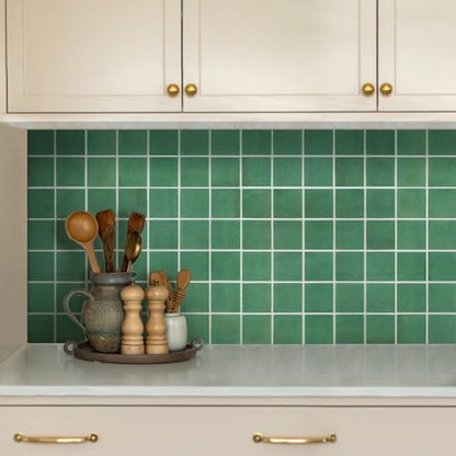 Commomy Matte 3D Peel and Stick Tile,10 Pcs 11.8"x11.8" Forest Green - color: Jungle Green