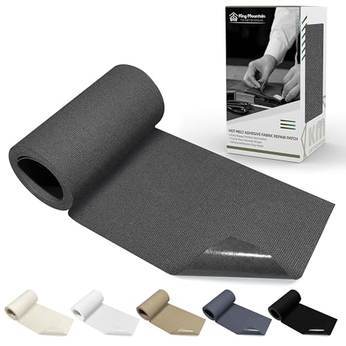 KING MOUNTAIN Canvas Iron on Patch,3"×60",Waterproof 100% Cotton Fabric Repair Patch,Used for Various Sofa,Tent,Clothes,Seats,Suitcases (Medium Gray) - color: Medium Gray Canvas, size: 3"x60"