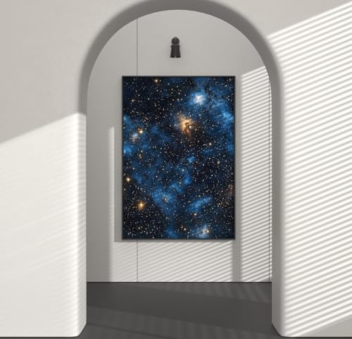 Laatse Dark Starry Sky Wallpaper Peel and Stick 17.5"x 393",Black/Blue - color: Black/Blue, size: 17.5" x 393"