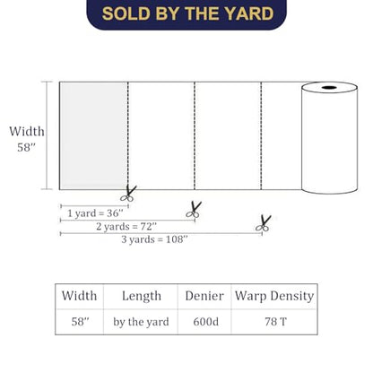 Waterproof Canvas Fabric by The Yard 600D Upholstery Outdoor Fabric 58”W - color: Army Green, size: Cut by the yard