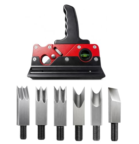 Multi-Blade Woodworking Chamfer Plane - Hand Planer for Edge Trimming & Corner Flattening, Adjustable Depth Fast Trimming Wood Planer with 7 Cutter Heads & Bubble Levels for DIY & Professional Use