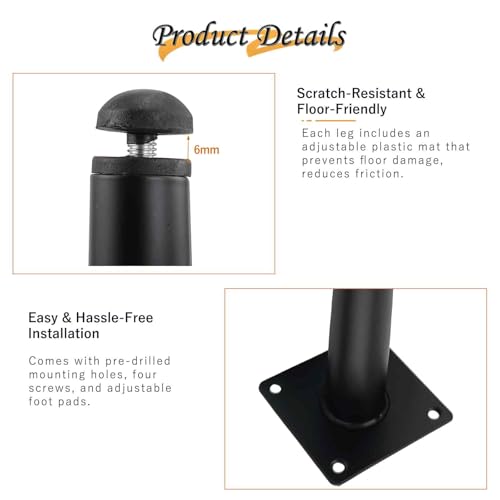 16 Inch Heavy Duty Metal Furniture Legs for Chairs Sofas & Cabinets