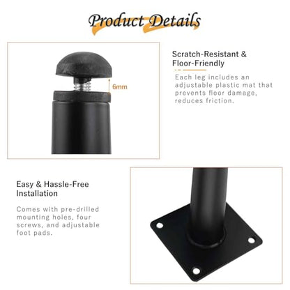 16 Inch Heavy Duty Metal Furniture Legs for Chairs Sofas & Cabinets