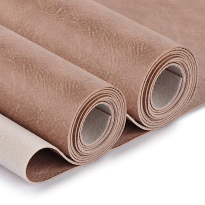 Faux Leather Fabric, Soft Synthetic PU Fabric Material, Thick Durable Synthetic Repholstery Leather Vinyl, Soft Touch Distressed DIY Crafts, Upholstery - Individual 1 Yards Cut 36" x 54"- Pink - color: Pink