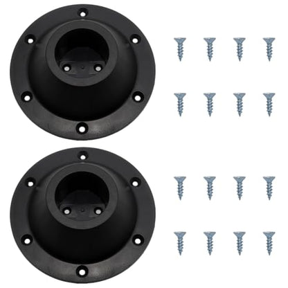 2 Pcs Black 16.7cm RV Table Base Mount, 6 Mounting Holes Screws - color: Black