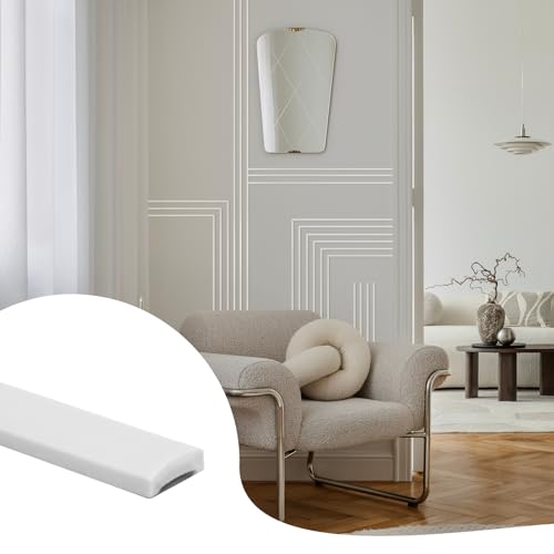 26.2 Ft Peel and Stick Wall Molding Trim, Flexible PVC Trim - color: White (Paintable), size: 26.2 Ft