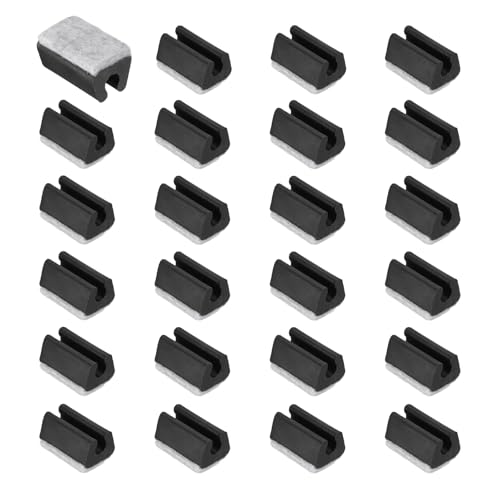 uxcell 24 Pcs Rectangle U Shaped Chair Leg Caps with Felt Pads, Black - color: Black, size: Fit 8mm Dia.