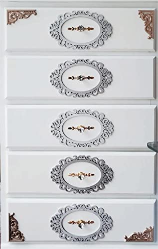 Wood Carved Appliques Onlay, 1 Pair Unpainted Retro Wooden Carvings Decal - color: 1-pair, size: 5.1L" x 2.7W"