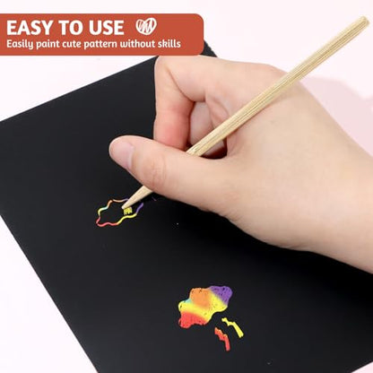 30 Pack 5.5‘’ Wooden Stylus Scratch Art Sticks Wood Art Stylus Heavy Duty Wood Stylus Sticks Wooden Art Stylus Stick Wood Stylus Tools for Scratch Art Craft Projects(14cm)