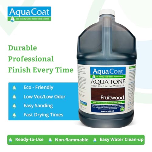 Aqua Coat Aqua Tone Water-Based Wood Stain (Gallon, Fruitwood) - color: Fruitwood, size: Gallon
