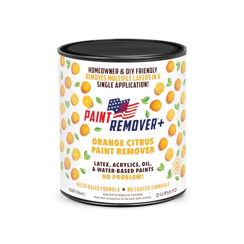 Dumond Paint Remover Plus Orange Citrus, DIY Friendly, Refinish Furniture, Cabinets, Decks, Antiques, Masonry, for Oil, Latex, Acrylic, Water-Based Paints, Varnishes, Stains, Citrus Scent, 2 Quarts - size: 1/2 GALLON (2 QUARTS)