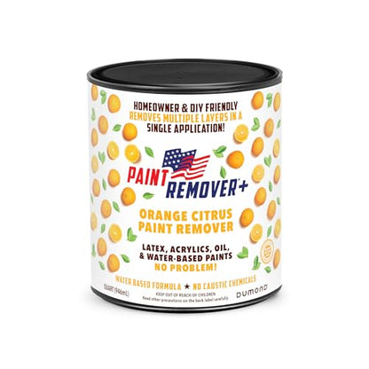 Dumond Paint Remover Plus Orange Citrus, DIY Friendly, Refinish Furniture, Cabinets, Decks, Antiques, Masonry, for Oil, Latex, Acrylic, Water-Based Paints, Varnishes, Stains, Citrus Scent, 2 Quarts - size: 1/2 GALLON (2 QUARTS)