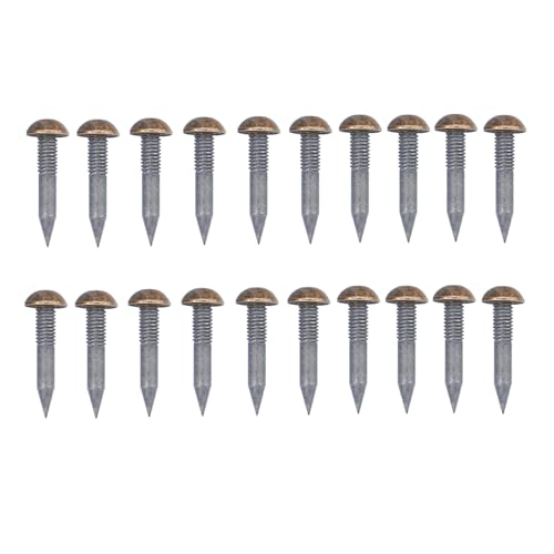 dophee 20Pcs Bronze Small Round Head Brass Upholstery Nails Tacks, 6mm - color: Antique Bronze, size: 6mm