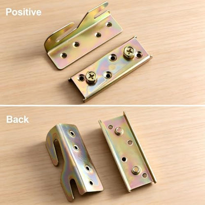 4 Sets Bed Rail Brackets,Heavy Duty Bed Frame Brackets Bed with Screws - size: 4 Pieces