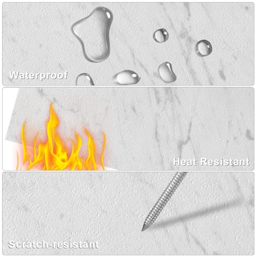 Peel and Stick Floor Tile 12 x 12 Inch Self Adhesive Marble Vinyl Flooring - color: White Marble
