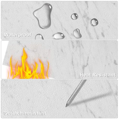 Peel and Stick Floor Tile 12 x 12 Inch Self Adhesive Marble Vinyl Flooring - color: White Marble
