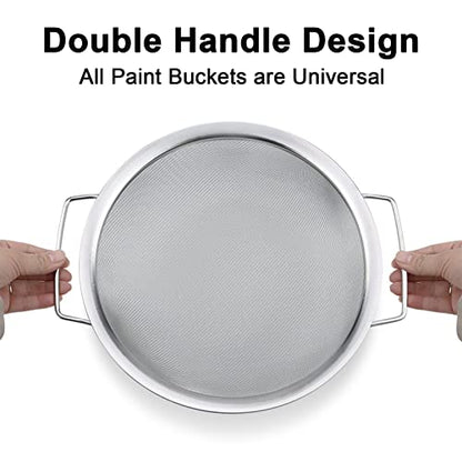 3 Pack Fine Mesh Paint Strainer 60 Mesh Stainless Steel Paint Filter Emulsion Honey Funnel Filter Cover Fits 5 Gallon Paint Bucket Filter Tool Insert Strains