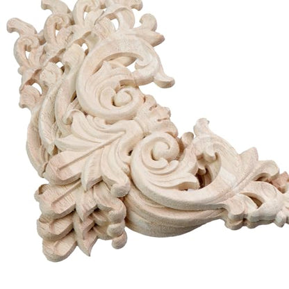 Oedema 4 Pack Decorative Wood Appliques Corner, 11.02"×7.91", Style A