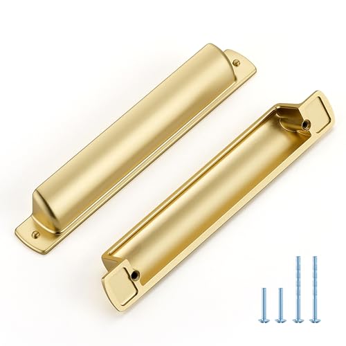 JOY DECOR Brushed Gold Cabinet Pulls Cabinet Handles, 5 Inch, 10 Pack - color: Brushed Brass, size: 5 inch Hole Center