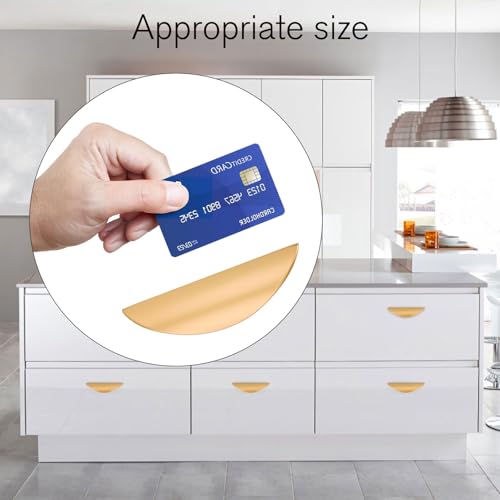 Primst 4 Pack Brushed Gold Cabinet Pulls, 2-1/2in Hole Centers Kitchen Cabinet Handles, Matte Gold Half Moon Cupboard Hardware for Kitchen Drawers, Dresser, Bathroom Vanity - color: Gold, size: M-4PCS