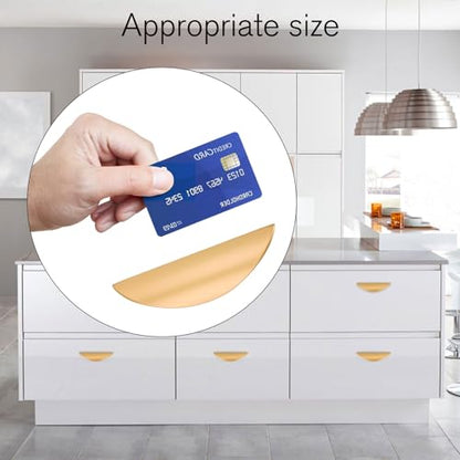 Primst 4 Pack Brushed Gold Cabinet Pulls, 2-1/2in Hole Centers Kitchen Cabinet Handles, Matte Gold Half Moon Cupboard Hardware for Kitchen Drawers, Dresser, Bathroom Vanity - color: Gold, size: M-4PCS