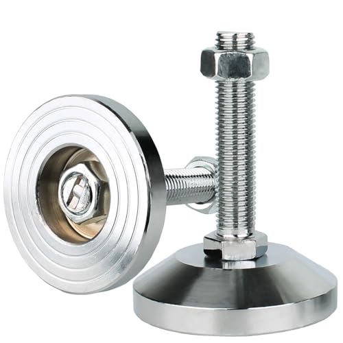 Heavy Duty 3300 lb Solid Carbon Steel Leveling Feet M16 Thread - size: D80xM16x80,2 Pack