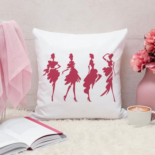 FINGERINSPIRE Abstract Art Fashion Lady Stencil with Paintbrush 11.7x8.3inch Reusable Fashion Woman Stencil Plastic Lady Beauty Dress Drawing Template Stencil for Home Wall Fabric Art Decor - style: Abstract Art Fashion Lady