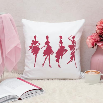 FINGERINSPIRE Abstract Art Fashion Lady Stencil with Paintbrush 11.7x8.3inch Reusable Fashion Woman Stencil Plastic Lady Beauty Dress Drawing Template Stencil for Home Wall Fabric Art Decor - style: Abstract Art Fashion Lady