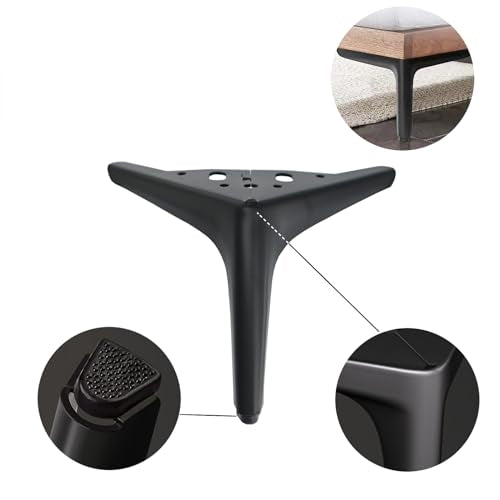 9.8 inch/25cm Matte Black Metal Furniture Legs Set of 4 - color: Matte Black, size: 9.8 inch
