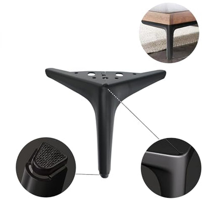 9.8 inch/25cm Matte Black Metal Furniture Legs Set of 4 - color: Matte Black, size: 9.8 inch