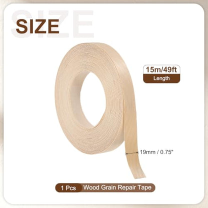 uxcell 0.75" x49 ft Wood Grain Repair Tape, Pre-Glued Iron on, Birch - color: Birch, size: 0.75" x 49 ft