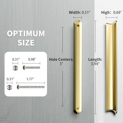 Cobbe 10 Pack Champagne Bronze Cabinet Pulls 3 Inch (76mm) Hole Centers - color: Gold 10 Pack, size: 3" hole center spacing