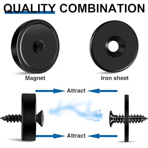 LOVIMAG Strong Magnets Heavy Duty Screw On Neodymium 30LBS Magnet 12 Pack - color: Black, size: 30lbx12Pack