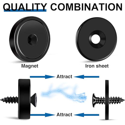 LOVIMAG Strong Magnets Heavy Duty Screw On Neodymium 30LBS Magnet 12 Pack - color: Black, size: 30lbx12Pack