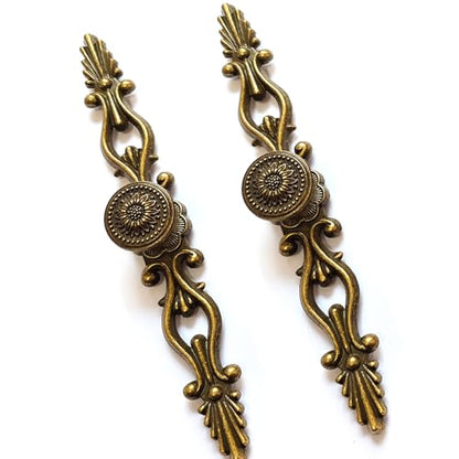 10 Pack (10 Pieces) Vintage Bronze Cabinet Handles, Drawer Pulls