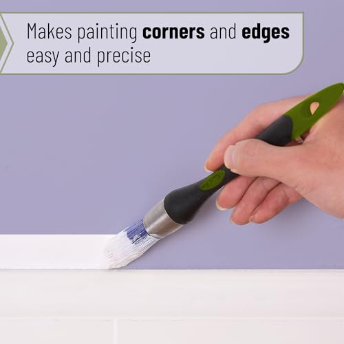 Bates- Trim Paint Brush, 2 pcs, 0.75 Inch, Black & Green Handle, Trim Brushes for Painting - color: Green-black, size: 0.75 inch, 2 Pack