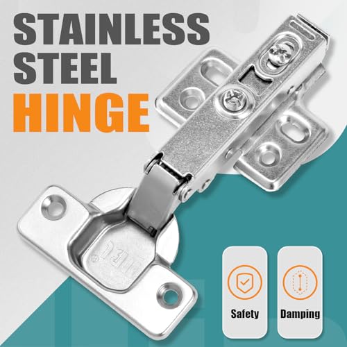 HBL' Soft Close Hinges for Frameless Cabinets, 110°, 35mm Cup, 50 Pack - size: Full Overlay