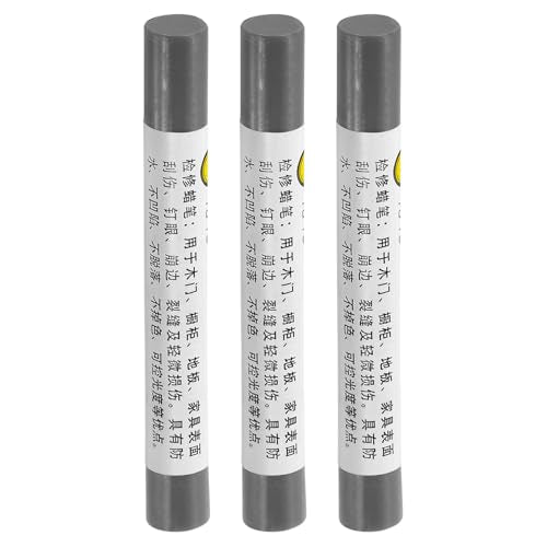 uxcell 3Pcs Furniture Repair Crayons Wood Wax Filler Stick, Titanium Gray - color: Titanium Gray