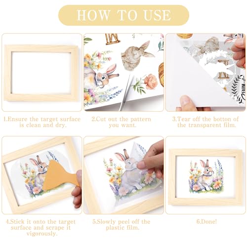 12 Pcs Stickers Rub-On Transfers for Furniture & Crafts - style: Farmland Animal