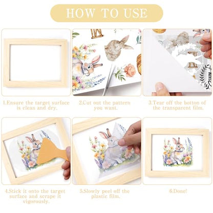 12 Pcs Stickers Rub-On Transfers for Furniture & Crafts - style: Farmland Animal