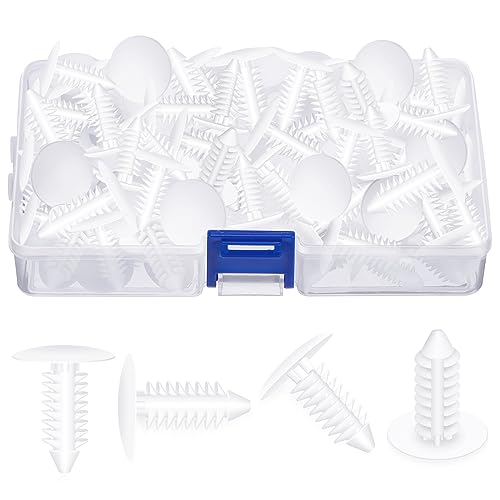 100 Pieces Patio Strapping Rivets Fasteners 3/4" Length Medium Multi Gauge Rivet for Patio Lawn Chair Webbing Repair Strap for Outdoor Furniture Lounge 1/4 Inch Hole (White) - color: White