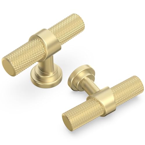 20 Pack Cabinet knurled Knobs Brushed Gold Kitchen Cabinet Knobs Aluminum and Zinc Alloy Drawer Pulls Solid Cabinet Hardware - color: Brushed Gold, size: 1.38'' Diameter(35mm)