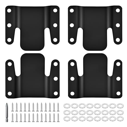 4 Pcs Universal Sectional Sofa Interlocking, Sectional Couch Connectors,Sofa Connector Bracket - color: Black, size: 2.95" x 2.6" - 4 Pack
