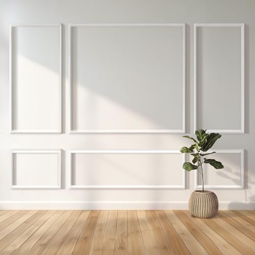 RELIANCER Peel and Stick Wall Molding Kit,34PCS Pre-Cut Door Molding Panels,3D Moulding Wainscoting Panel,Self Adhesive Walls Moulding Trim,Wall Modular Frames for Interior Walls Decor Home Bedroom - color: 63 x 31in+63 x 72in