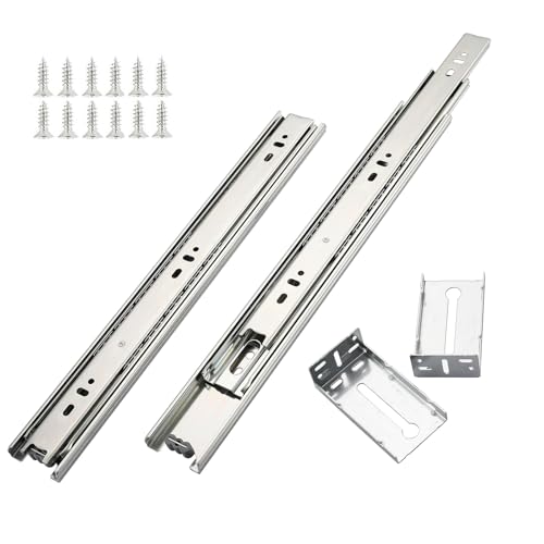 Hitess 10 Pairs of 16 Inch Full Extension Ball Bearing Side Mount Cabinet Drawer Slides,85 LB Load Capacity with Rear Mounting Brackets - size: 16 Inch