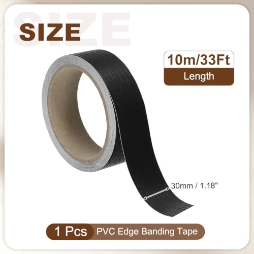 uxcell PVC Edge Banding Tape 3/16" Black Peel Stick Edging Trim - color: Black, size: 3/16"