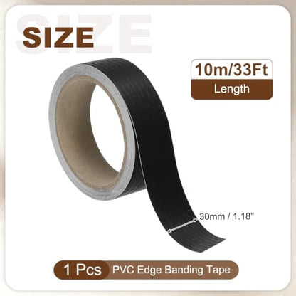 uxcell PVC Edge Banding Tape 3/16" Black Peel Stick Edging Trim - color: Black, size: 3/16"