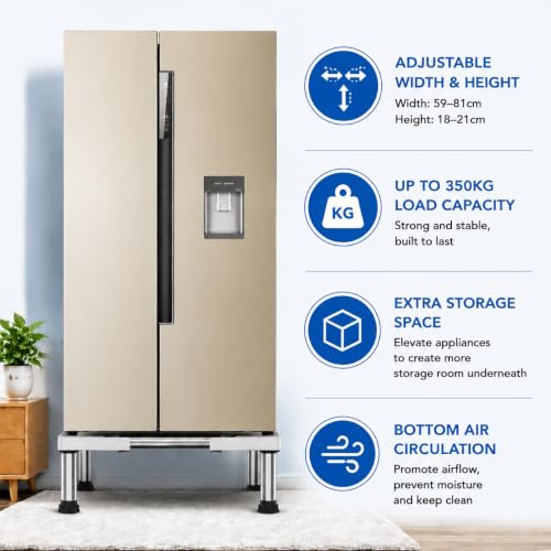 SEISSO Mini Fridge Stand Adjustable Height 7"-8.2" for Appliance 23"-32" - size: Round Tube With 4 Feet