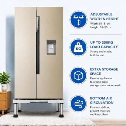 SEISSO Mini Fridge Stand Adjustable Height 7"-8.2" for Appliance 23"-32" - size: Round Tube With 4 Feet